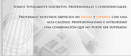 SOMOS TOTALMENTE DISCRETOS, PROFESIONALES Y CONFIDENCIALES PROVEEMOS NUESTRO SERVICIOS EN INGLES Y ESPA&Ntilde;OL CON UNA ALTA CALIDAD PROFESIONALISMO E INTEGRIDAD UNA CONBINACION QUE NO PUEDE SER SUPERADA